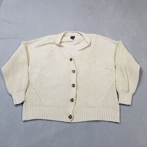 Gap Sweater Womens Size XS Brown Beige Button Cardigan Oversized Cream Knit